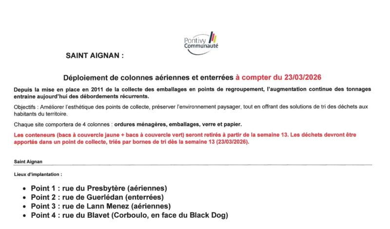 Image Déploiement de colonnes aériennes et enterrées à compter du 23/03/2026